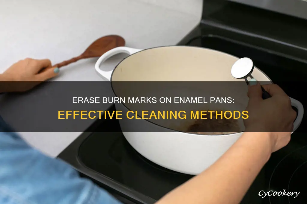 how to clean burned spot on enamel pan