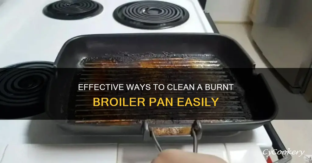 how to clean burnt broiler pan top