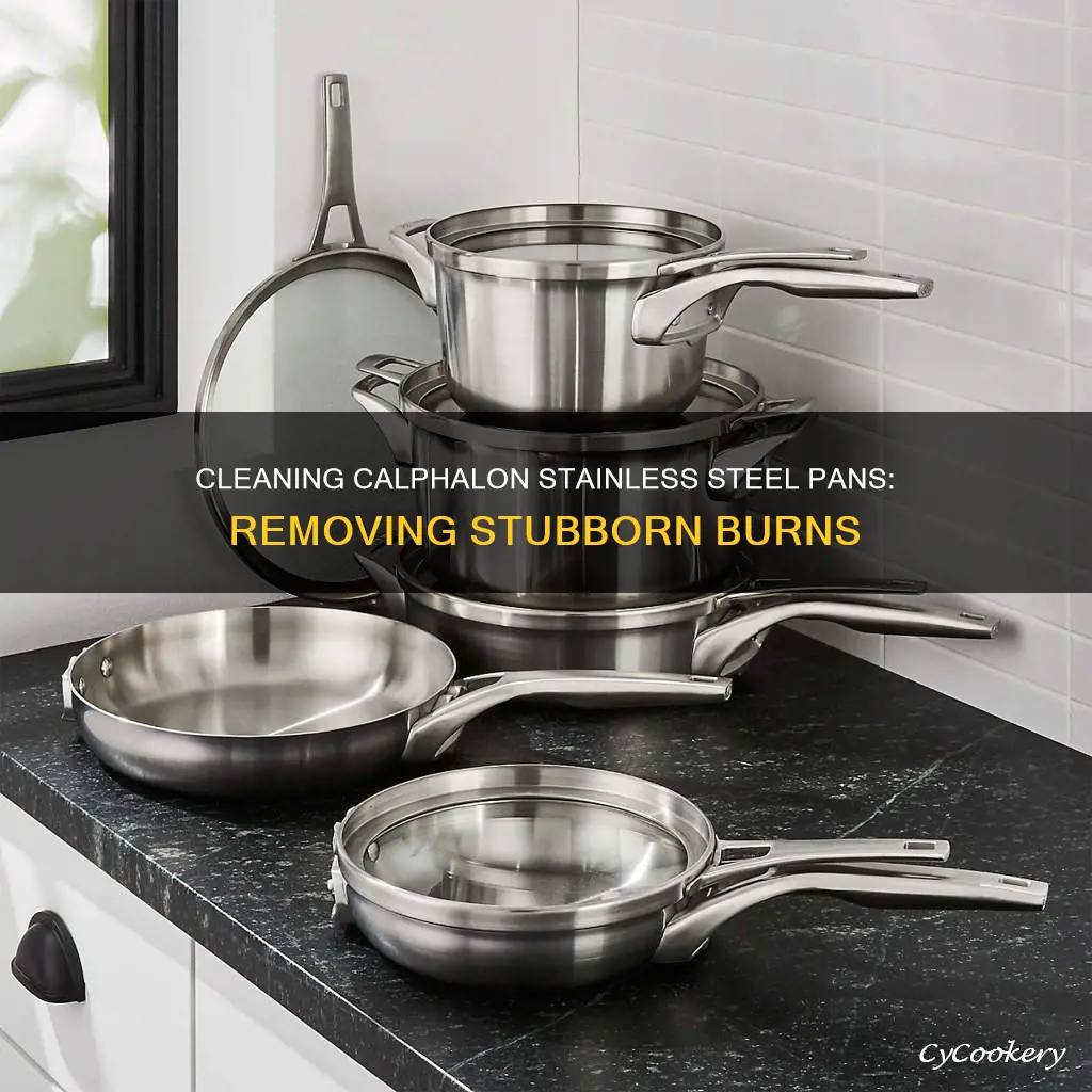 how to clean burnt calphalon stainless steel pans