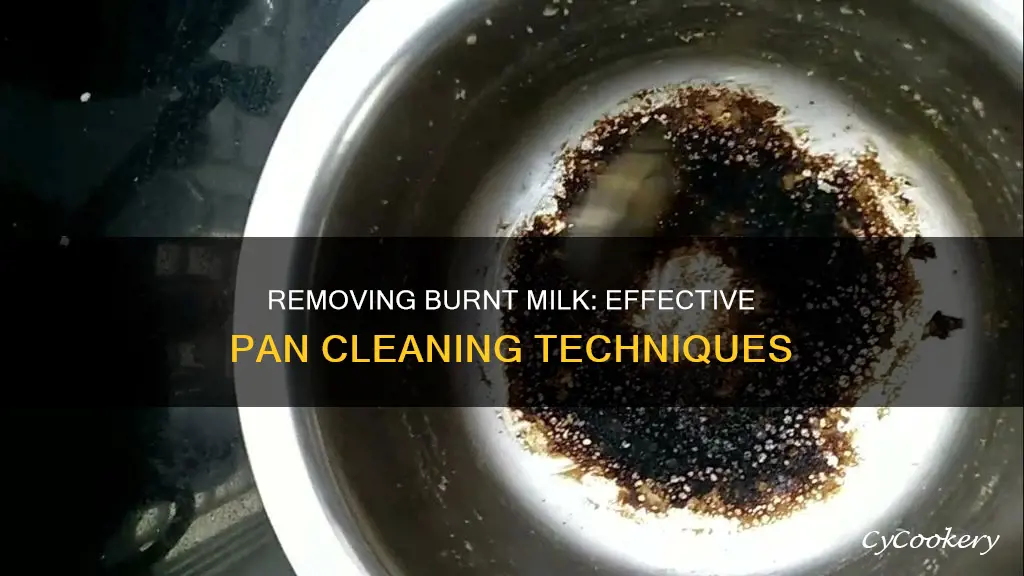 how to clean burnt milk from a pan