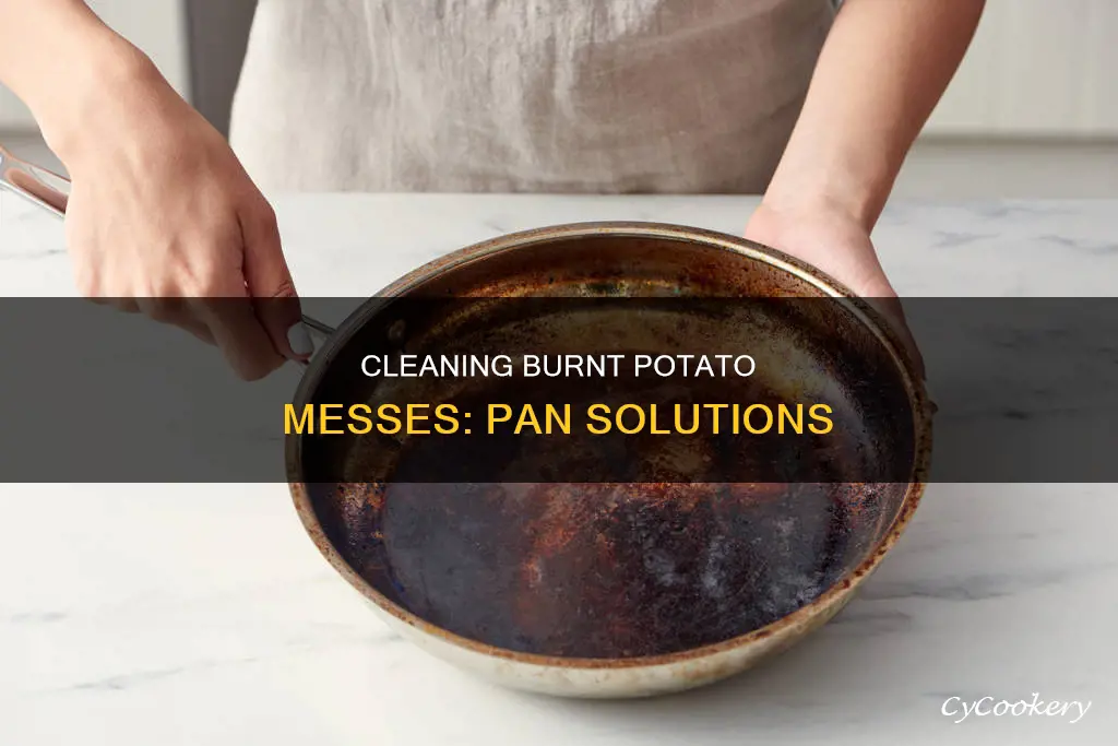 how to clean burnt potatoes from pan