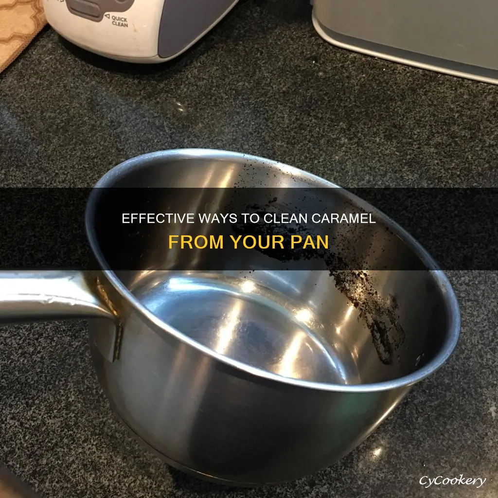 how to clean caramel out of a pan