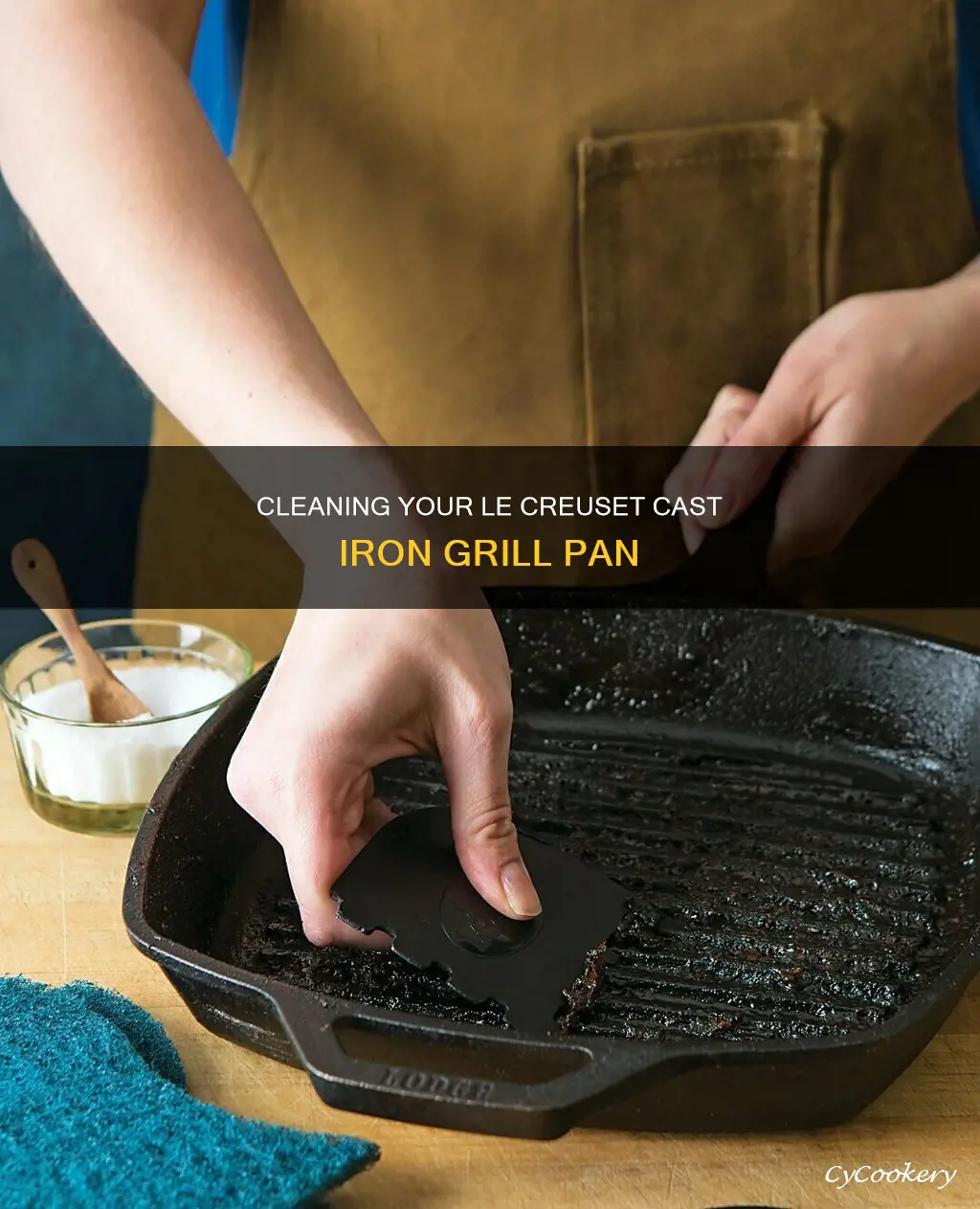 how to clean cast iron grill pan le creuset