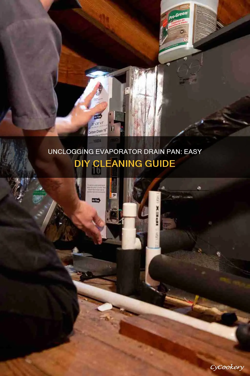 how to clean clogged evaporator drain pan