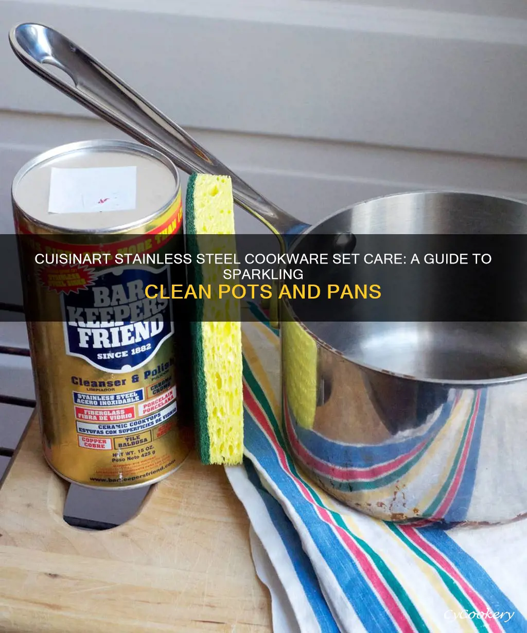 how to clean cuisinart stainless steel cookware set