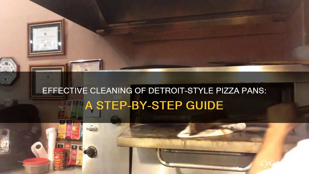 how to clean detroit pizza pan