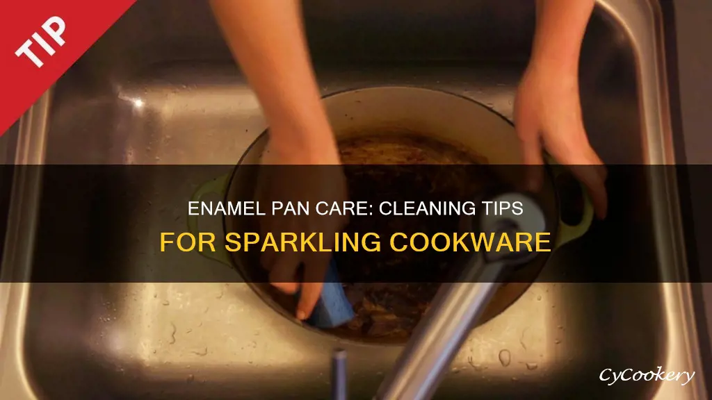 how to clean enamel pans