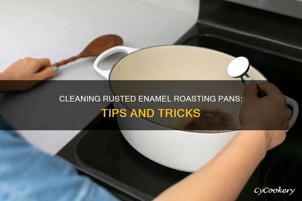 how to clean enamel roasting pan that has rust