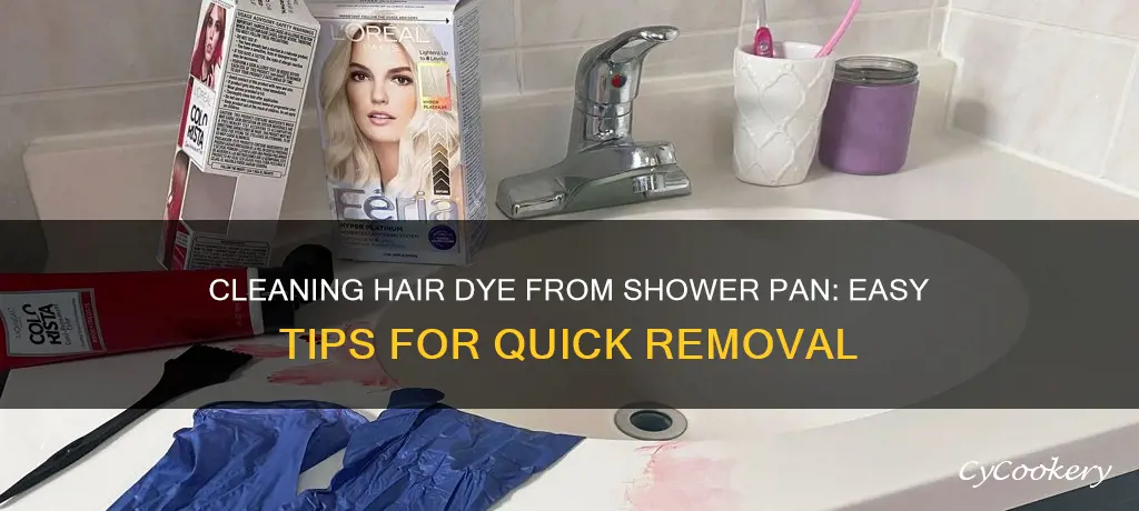 how to clean hair dye from shower pan