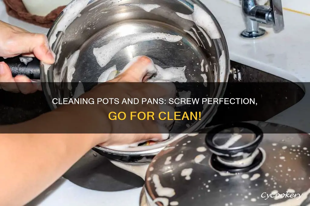 how to clean inside screw of pots and pans