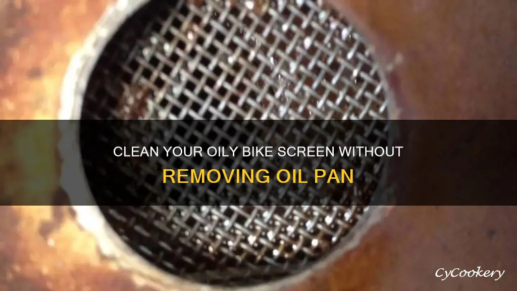 how to clean oik intske screen without removkng oil pan