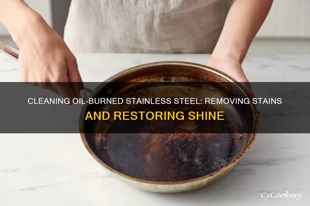 how to clean oil burn off stainless steel pan