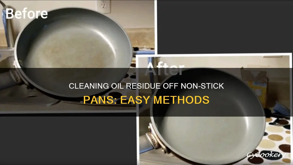 how to clean oil residue from non stick pan