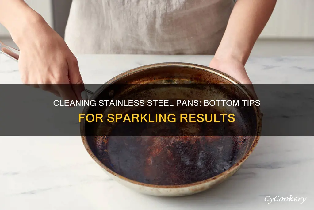 how to clean outside bottom od stainless steel pans