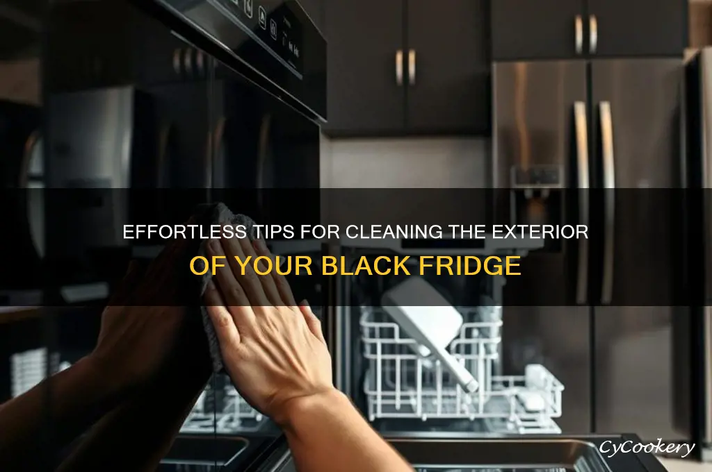 how to clean outside of black refrigerator