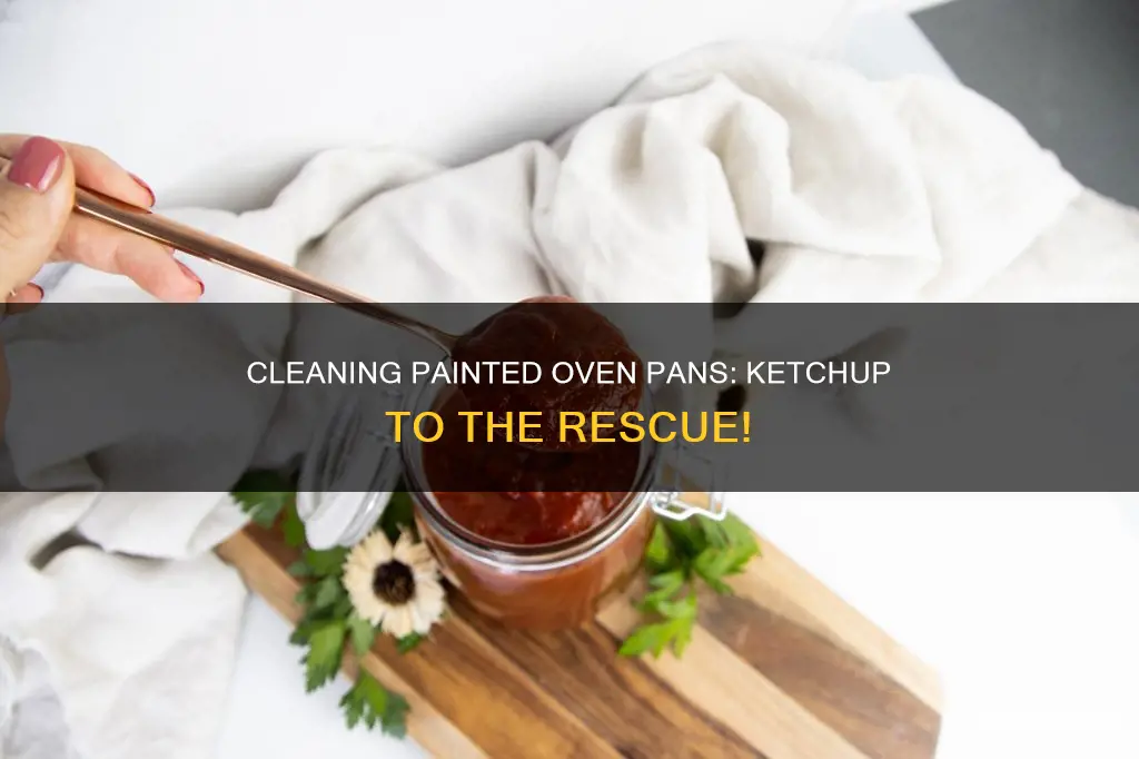 how to clean painted oven pan ketchup