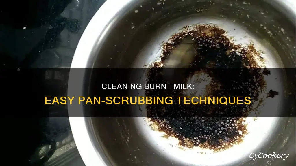 how to clean pan burnt milk