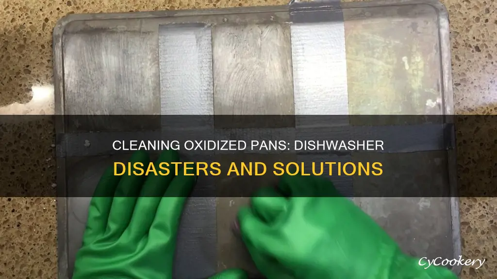 how to clean pans oxidized in the dishwasher