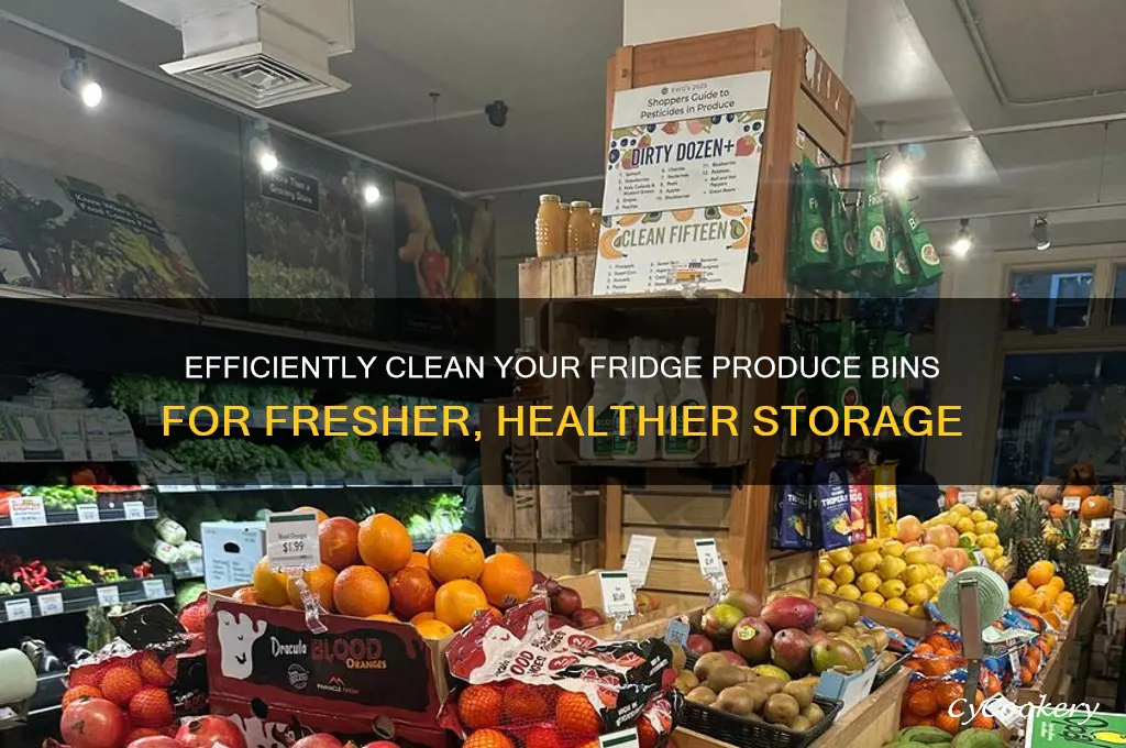 how to clean produce bins in refrigerator