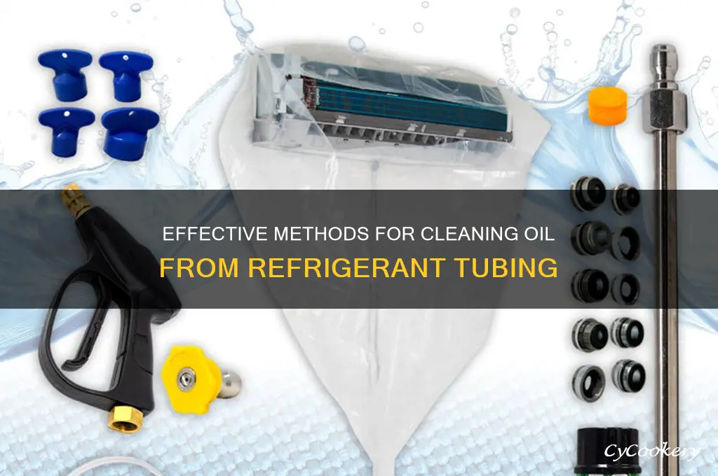 how to clean refrigerant tubing of oil