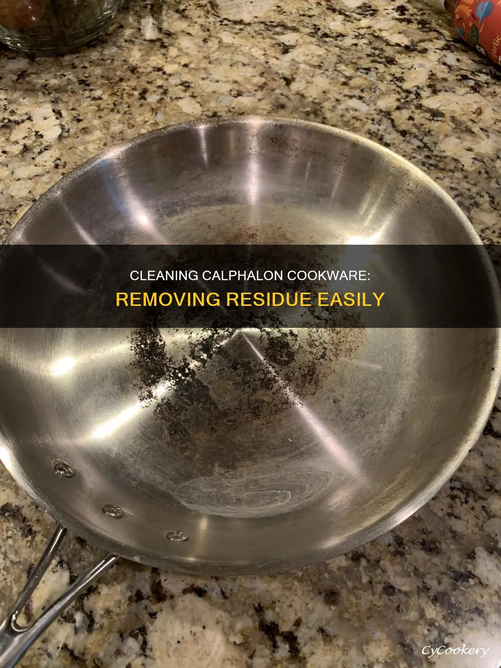 how to clean residue off of calphalon pots and pans