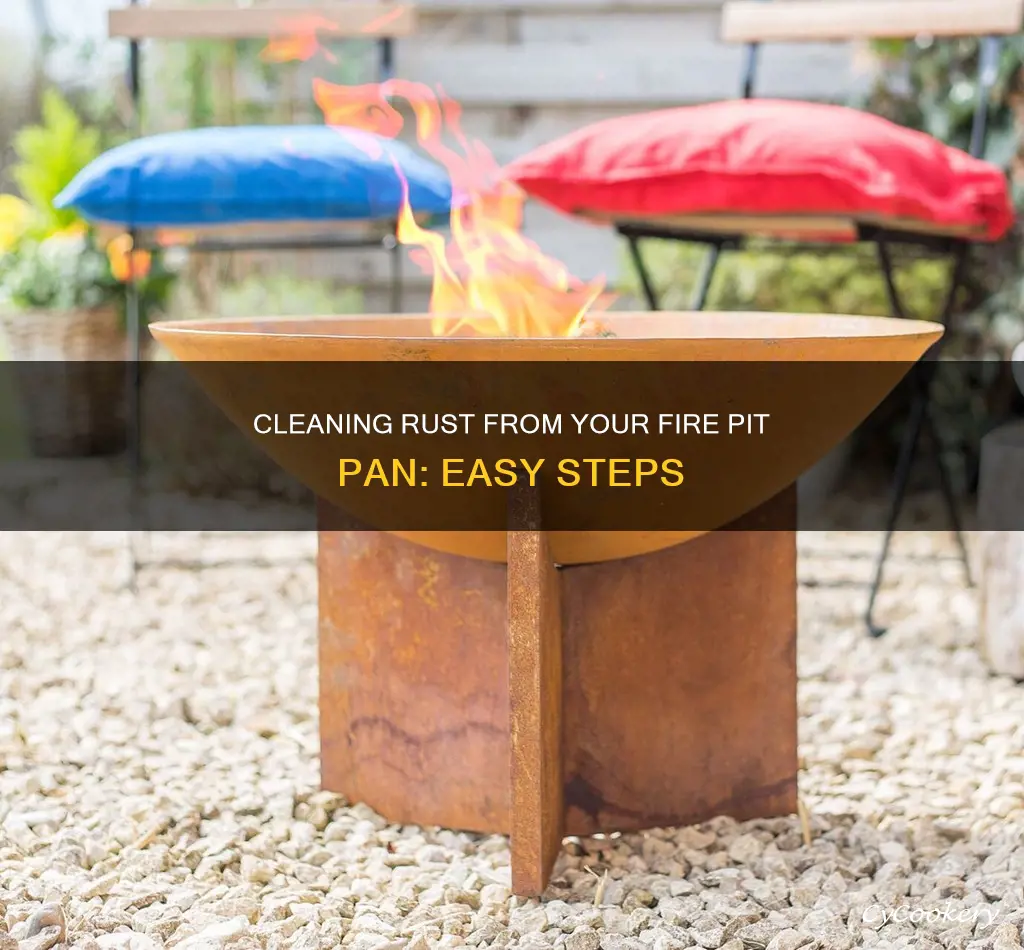 how to clean rust from fire pit pan