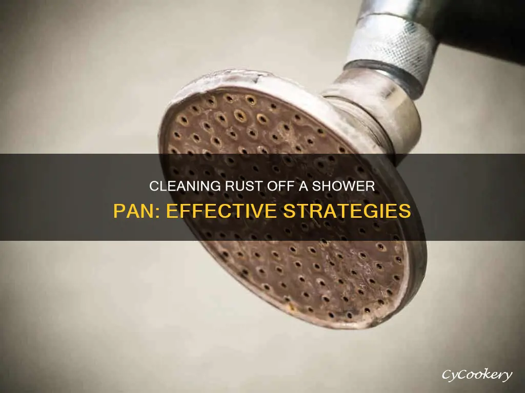 how to clean rust of a shower pan