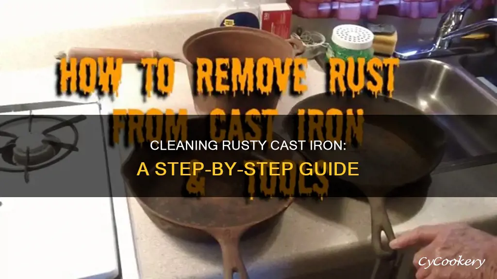 how to clean rusted ast iron pan