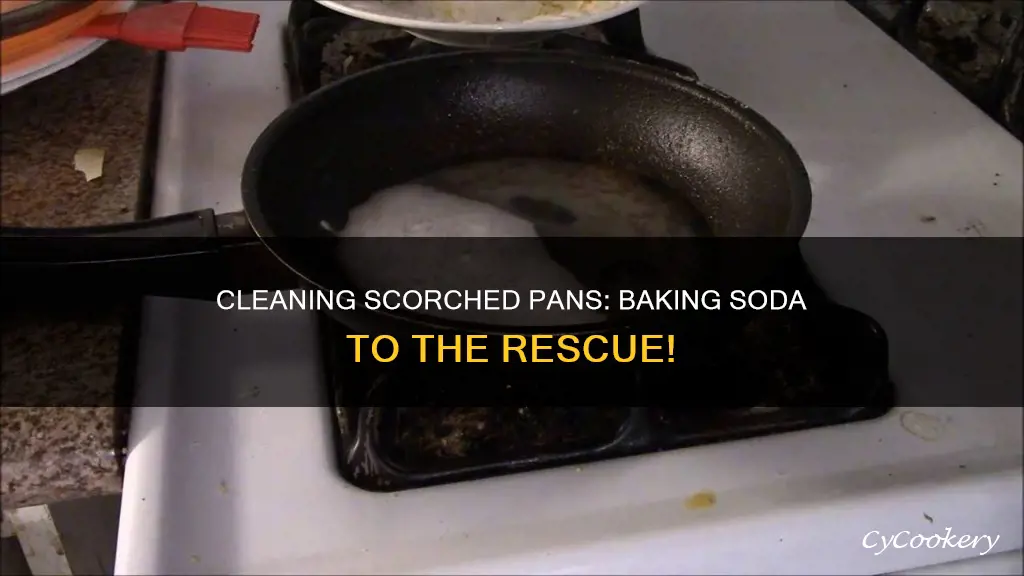 how to clean scorched pan with baking soda