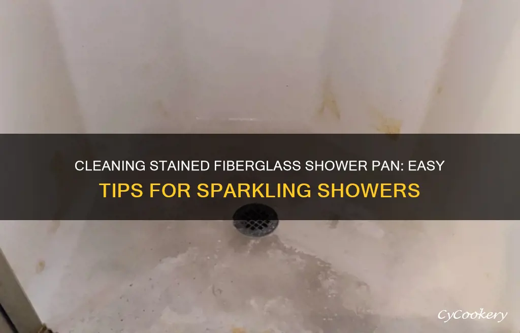 how to clean stained fiberglass shower pan