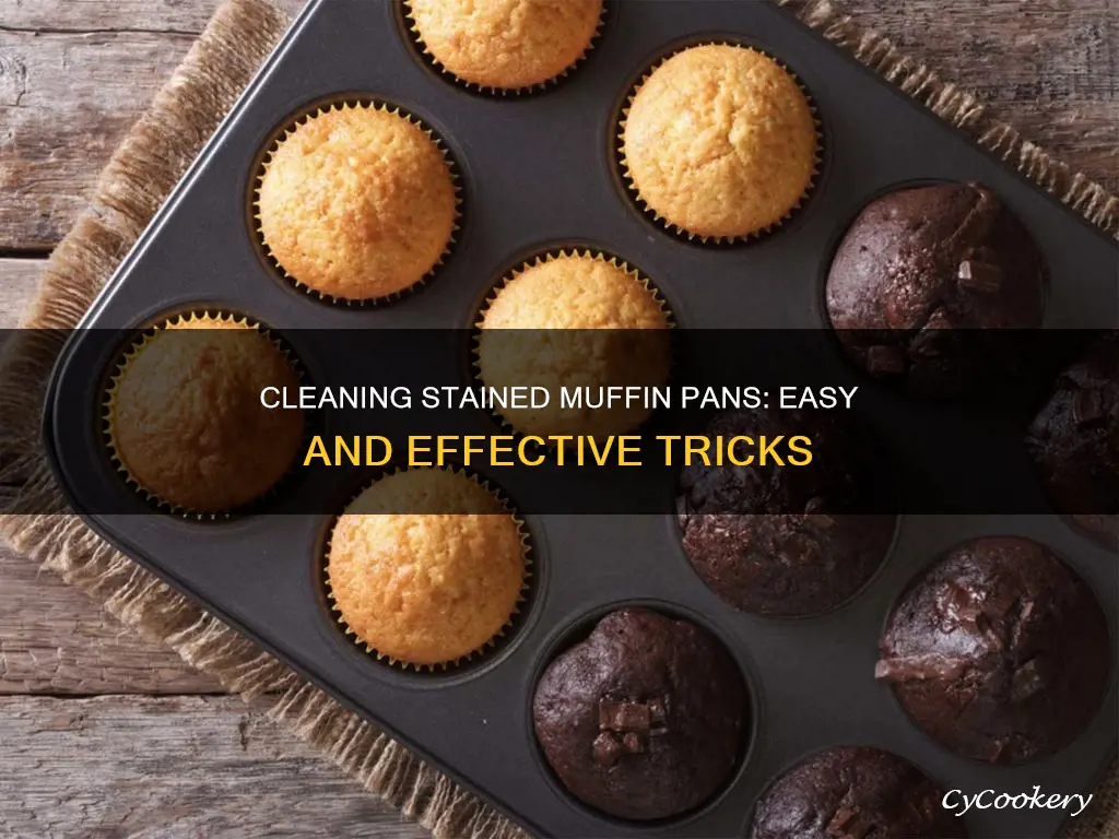 how to clean stained muffin pan