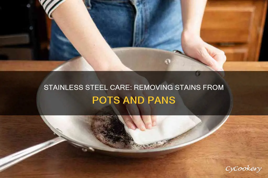 how to clean stained stainless steel pots and pans