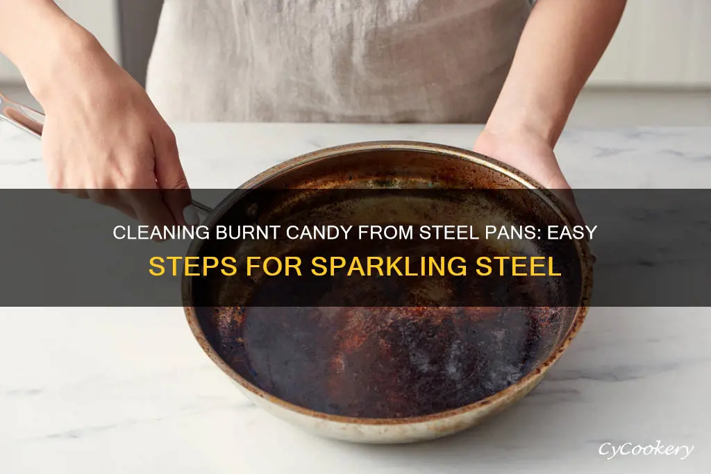 how to clean stainless steel pan burnt candy