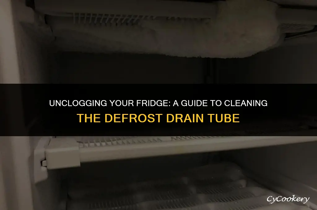 how to clean the refrigerator defrost drain tube