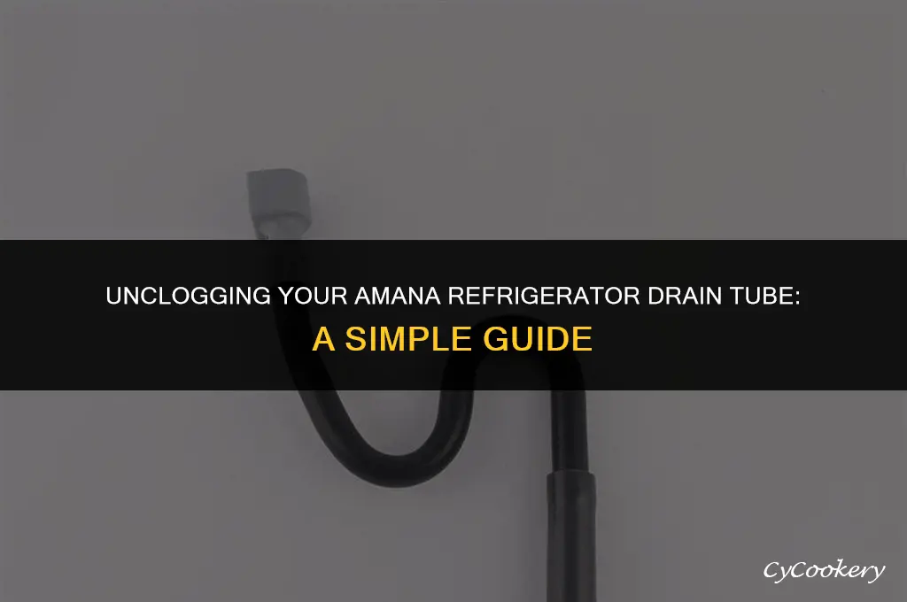 how to clear drain tube in amana refrigerator