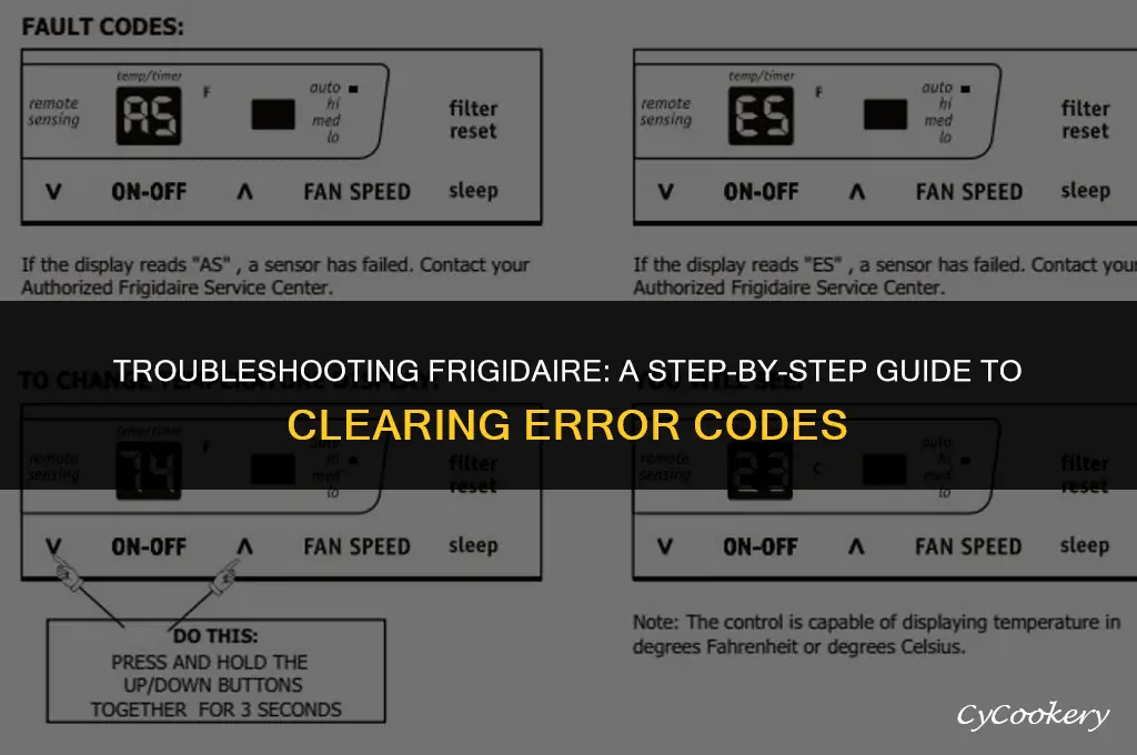 how to clear error code on frigidaire refrigerator