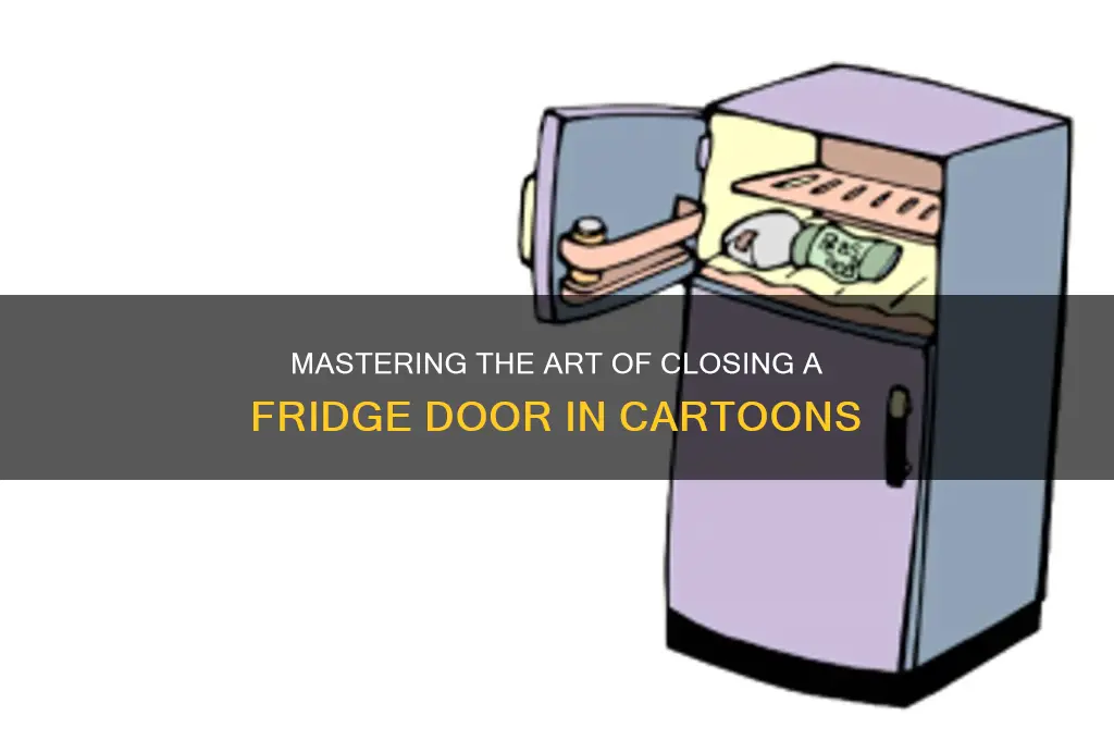 how to close a refrigerator door cartoon