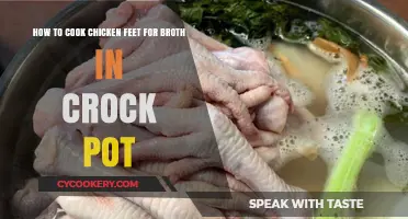 Simmering Chicken Feet Broth in a Crock Pot