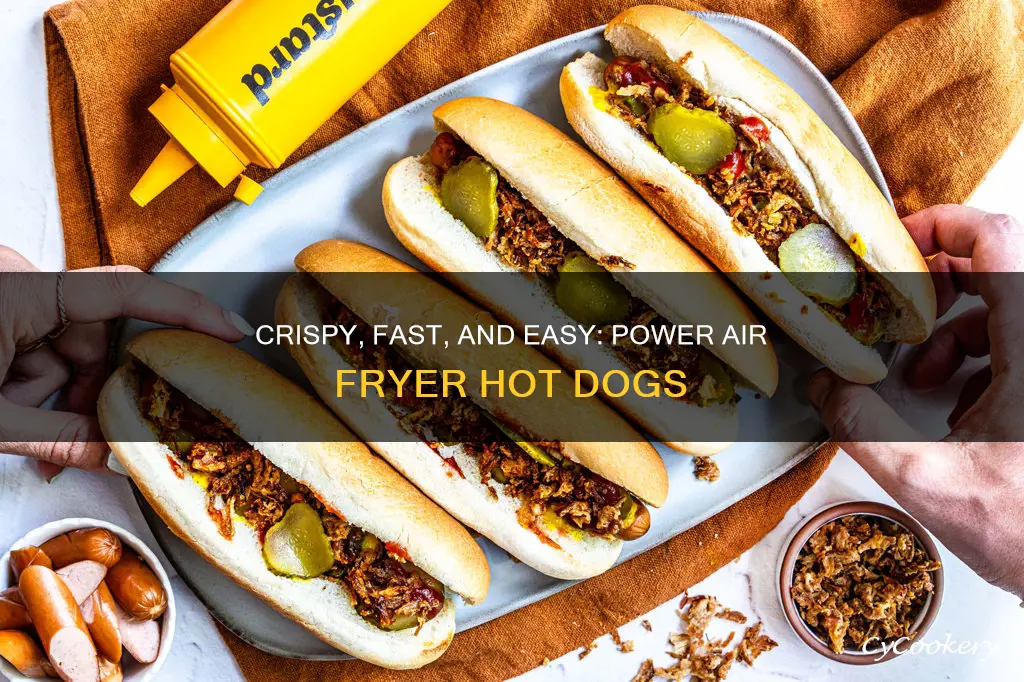 how to cook hot dogs in power air fryer oven