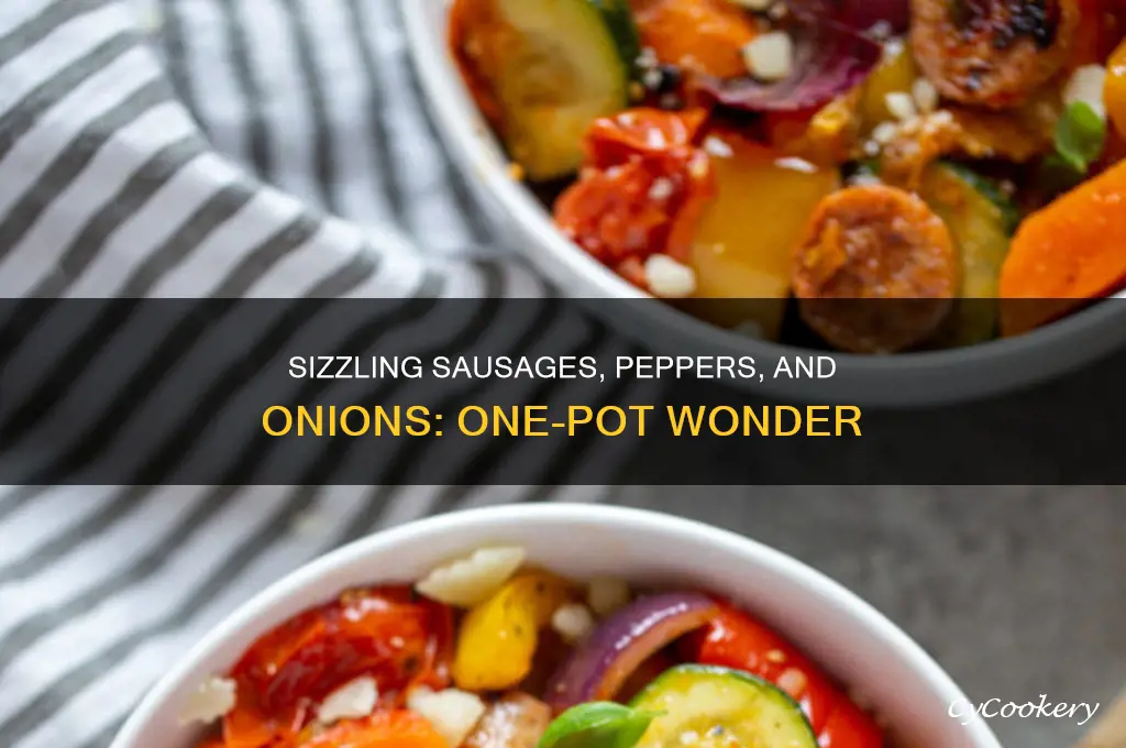 how to cook sausages peppers and onions in a pot