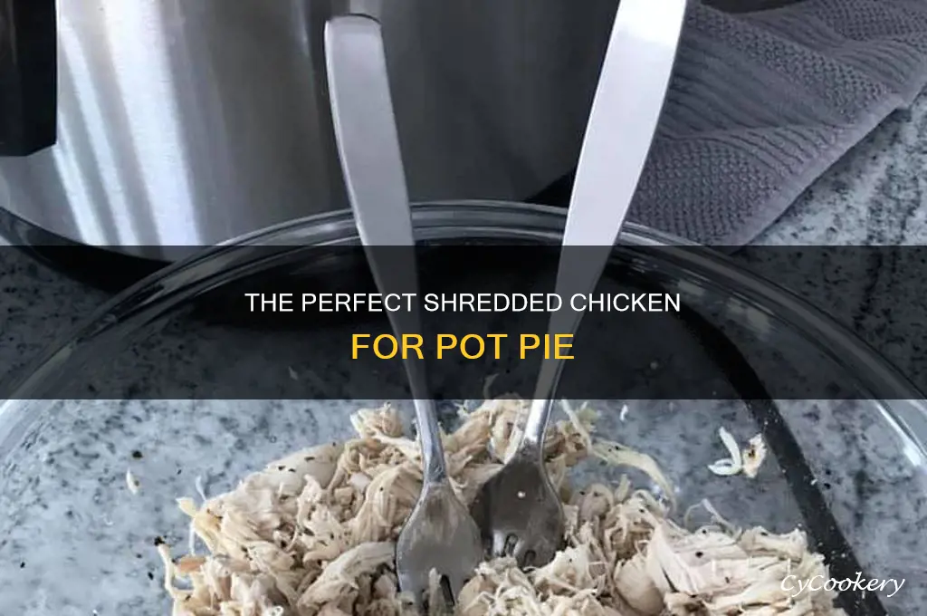 how to cook shredded chicken for pot pie