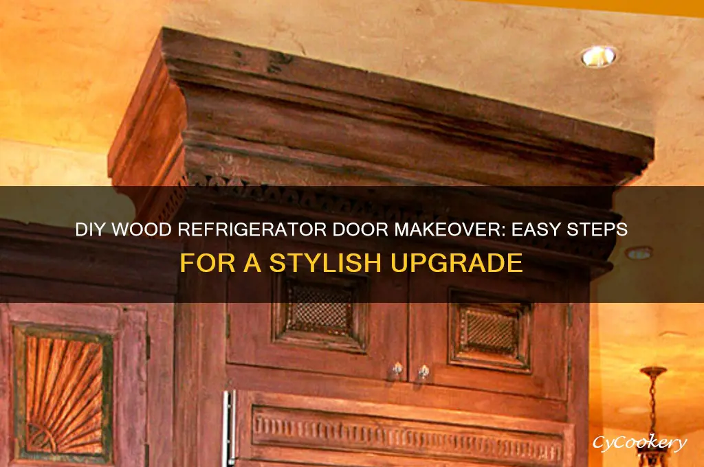 how to cover refrigerator door with wood