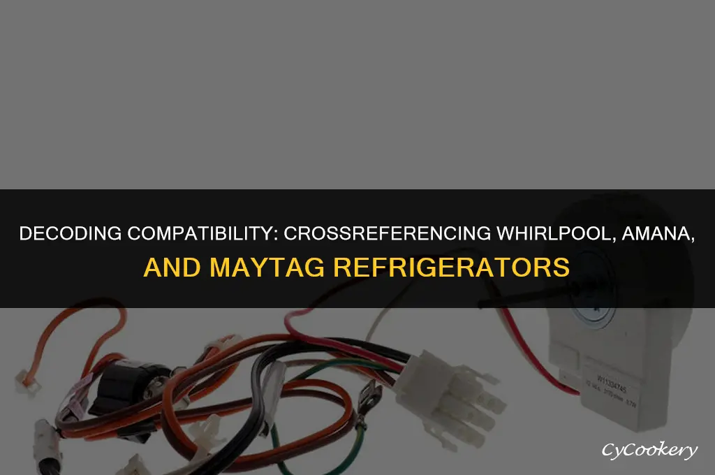 how to crossreference whirlpool refrigerators with amana or maytag
