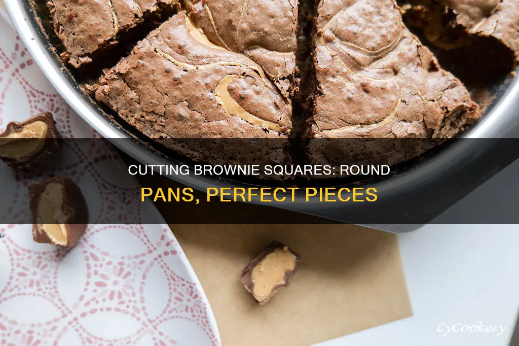 how to cut brownie squares in a round pan