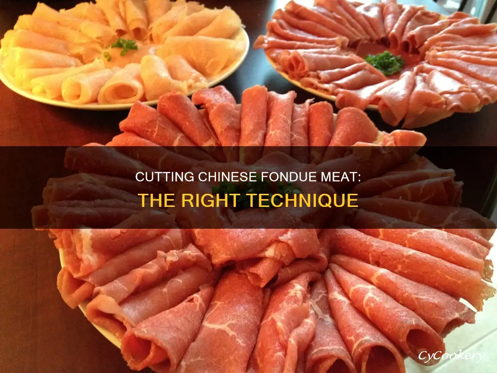 how to cut chinese fondue meat