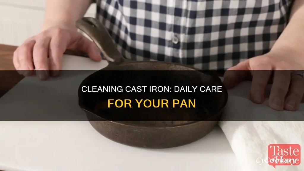 how to daily clean castiron pan