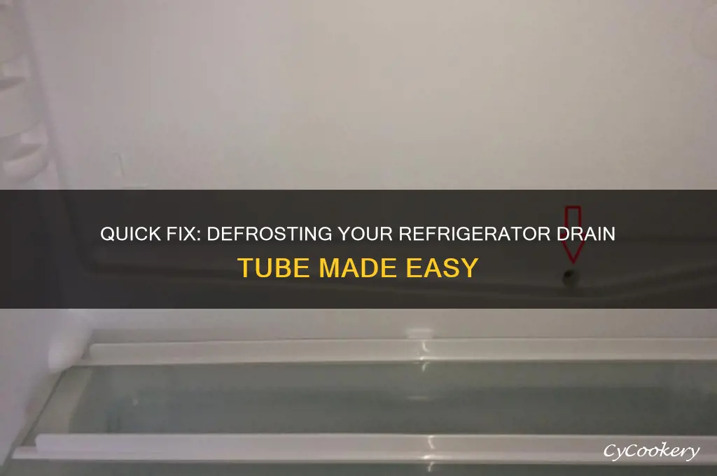 how to defrost a refrigerator drain tube