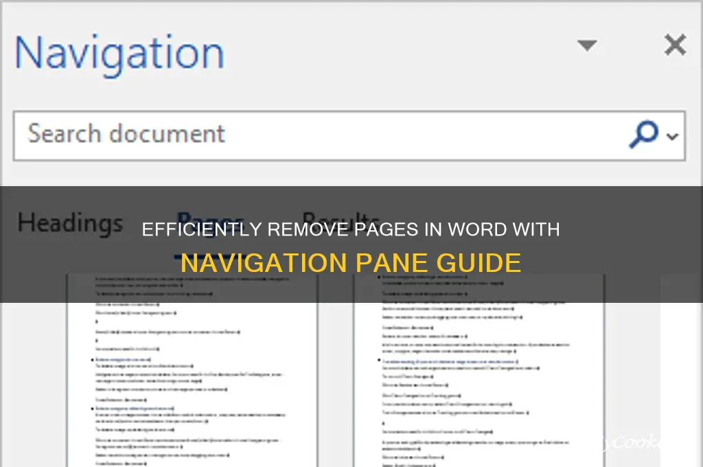 how to delete a page in word using navigation pane