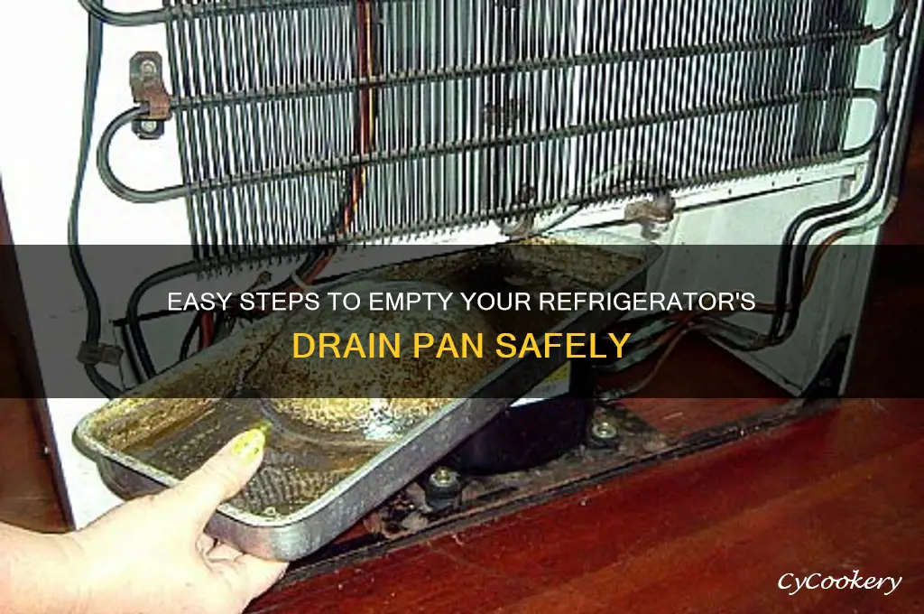 how to empty drain pan on refrigerator