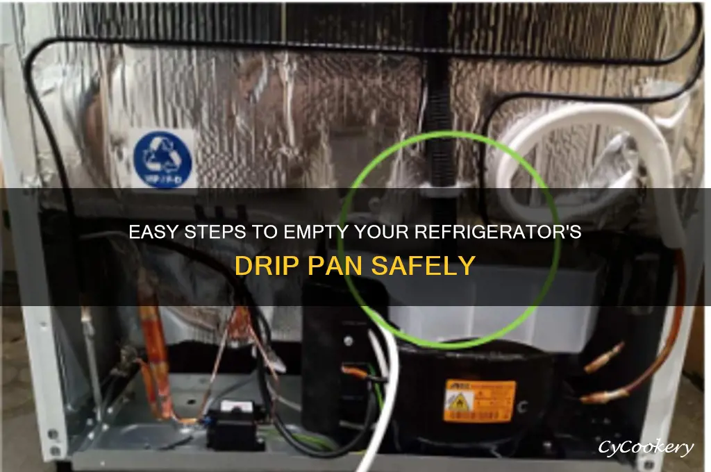 how to empty drip pan in refrigerator